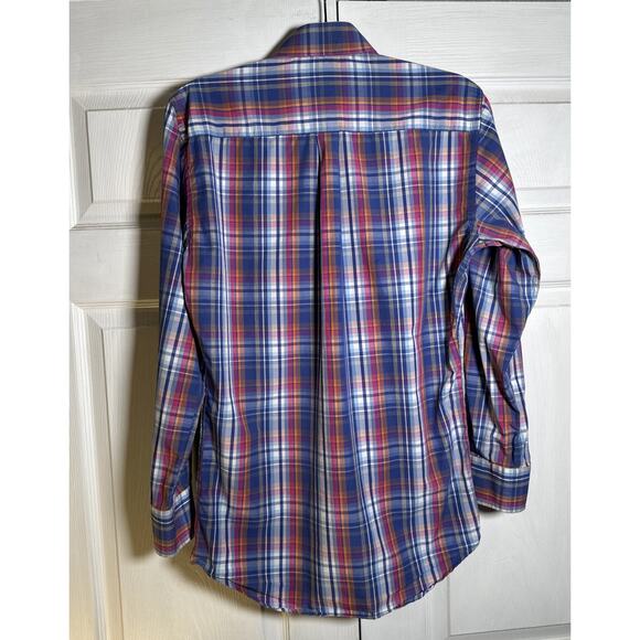 Peter Millar Plaid Button Down Shirt Men's Small Gingham Long Sleeve Cotton Knit - Picture 7 of 9